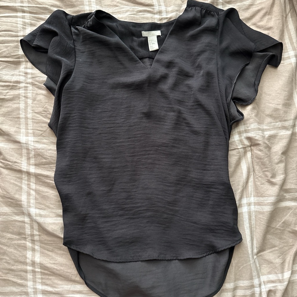 H&M Black V-Neck Blouse